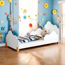 Cama Princesa Colchão Juvenil Alissa Branco e Mel