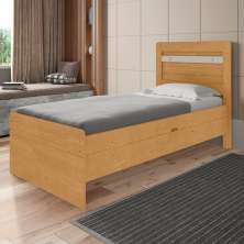 Cama com Baú de Solteiro Com Colchão Flex Cuiabá Naturalle Off White