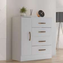 Comoda 1 Porta 4 Gavetas Ibitinga Branco 