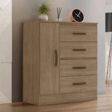 Comoda 1 Porta 4 Gavetas Ibitinga Carvalho Oak