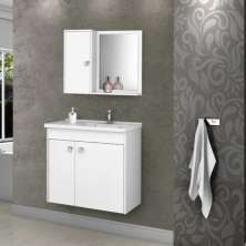 Conjunto Gabinete e Espelheira Colmar Branco 