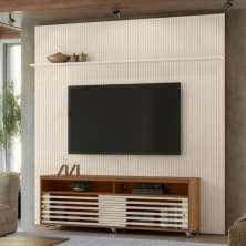 Conjunto Painel e Rack Wraithfall Naturale Off White