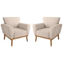 Conjunto Poltrona Decorativa Balneária Inca Areia