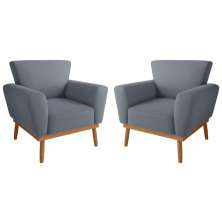 Conjunto Poltrona Decorativa Balneária Inca Chumbo