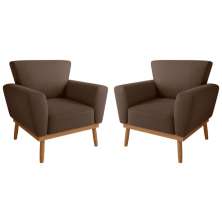 Conjunto Poltrona Decorativa Balneária Inca Marrom