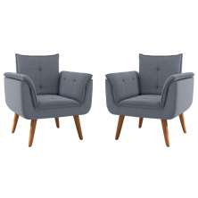 Conjunto Poltrona Decorativa Japeri Inca Chumbo