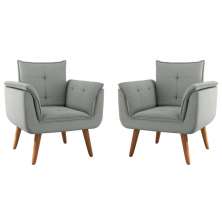 Conjunto Poltrona Decorativa Japeri Linha Grafite