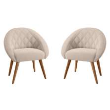 Conjunto Poltrona para Sala de Recepção Celina Inca Areia