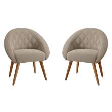 Conjunto Poltrona para Sala de Recepção Celina Inca Castor