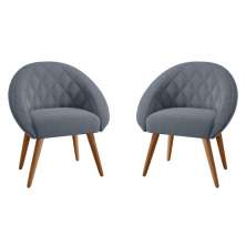 Conjunto Poltrona para Sala de Recepção Celina Inca Chumbo
