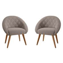 Conjunto Poltrona para Sala de Recepção Celina Inca Sépia