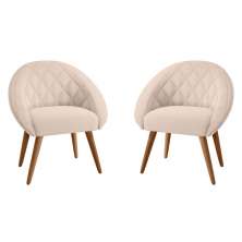 Conjunto Poltrona para Sala de Recepção Celina Linha Bege