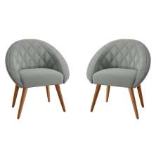 Conjunto Poltrona para Sala de Recepção Celina Linha Grafite
