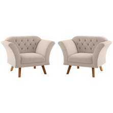 Conjunto Poltrona para Sala de Recepção Moreira Inca Areia