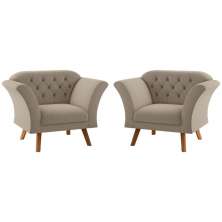 Conjunto Poltrona para Sala de Recepção Moreira Inca Castor