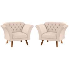 Conjunto Poltrona para Sala de Recepção Moreira Linha Bege