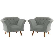 Conjunto Poltrona para Sala de Recepção Moreira Linha Grafite