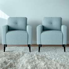 Conjunto Poltronas Decorativas Jade Boucle Azul