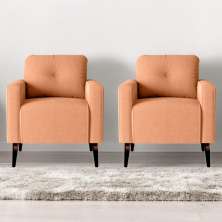 Conjunto Poltronas Decorativas Jade Boucle Mostarda