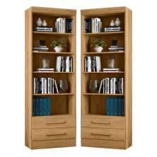 Conjunto de Livreiros Decoração 2 Gavetas Goiás Freijó 