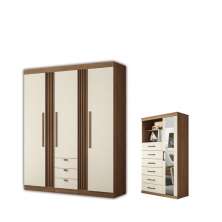 Conjunto de Quarto Hector com Espelho Jatoba Areia