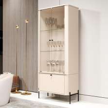 Cristaleira 2 Portas Baton Rouge Off White Preto