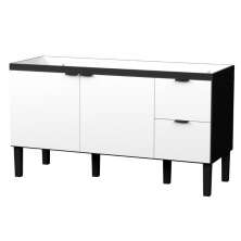 Gabinete de Cozinha para Pia 2 Gavetas Envira Preto Branco
