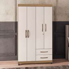 Guarda Roupa 4 Portas Narandiba Nature Off White