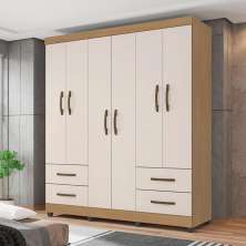 Guarda Roupa 6 Portas Quintana Nature Off White