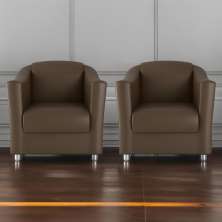 Jogo de Poltronas Decorativas Eagle Sintetico Marrom