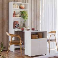 Mesa Com Estante Espaço Café Amazonas Branco 