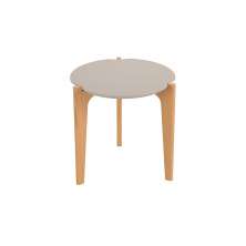 Mesa Lateral Redonda Córdoba Off White Freijó