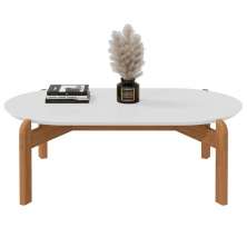 Mesa para Sala Oval Divinópolis Branco Cedro