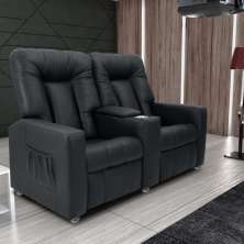 Poltrona 2 Lugares Reclinável Berlim Sintetico Preto