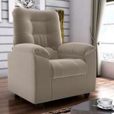 Poltrona Almofadada Reclinável Bristol Veludo Cappuccino