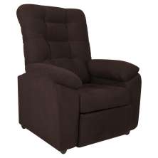 Poltrona Almofadada Reclinável Bristol Veludo Light Marrom