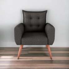 Poltrona Decorativa Alison Linho Chumbo