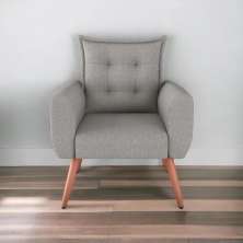 Poltrona Decorativa Alison Linho Cinza