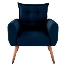 Poltrona Decorativa Alison Suede Azul