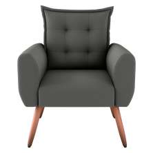 Poltrona Decorativa Alison Suede Cinza