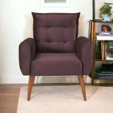 Poltrona Decorativa Alison Veludo Rosê