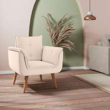 Poltrona Decorativa Japeri Linha Bege