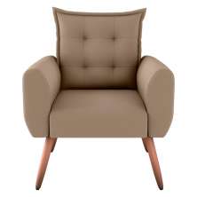 Poltrona Decorativa Vera Suede Bege