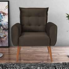 Poltrona Decorativa Vera Veludo Marrom
