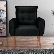 Poltrona Decorativa Vera Veludo Preto
