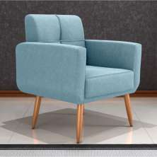 Poltrona Decorativa para Sala Lages Boucle Azul