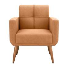 Poltrona Decorativa para Sala Lages Boucle Mostarda