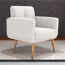Poltrona Decorativa para Sala Lages Boucle Natural