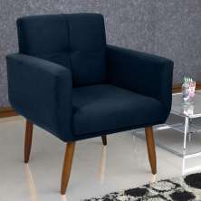 Poltrona Decorativa para Sala Lages Suede Azul
