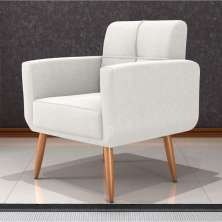 Poltrona Decorativa para Sala Lilian Boucle Bege